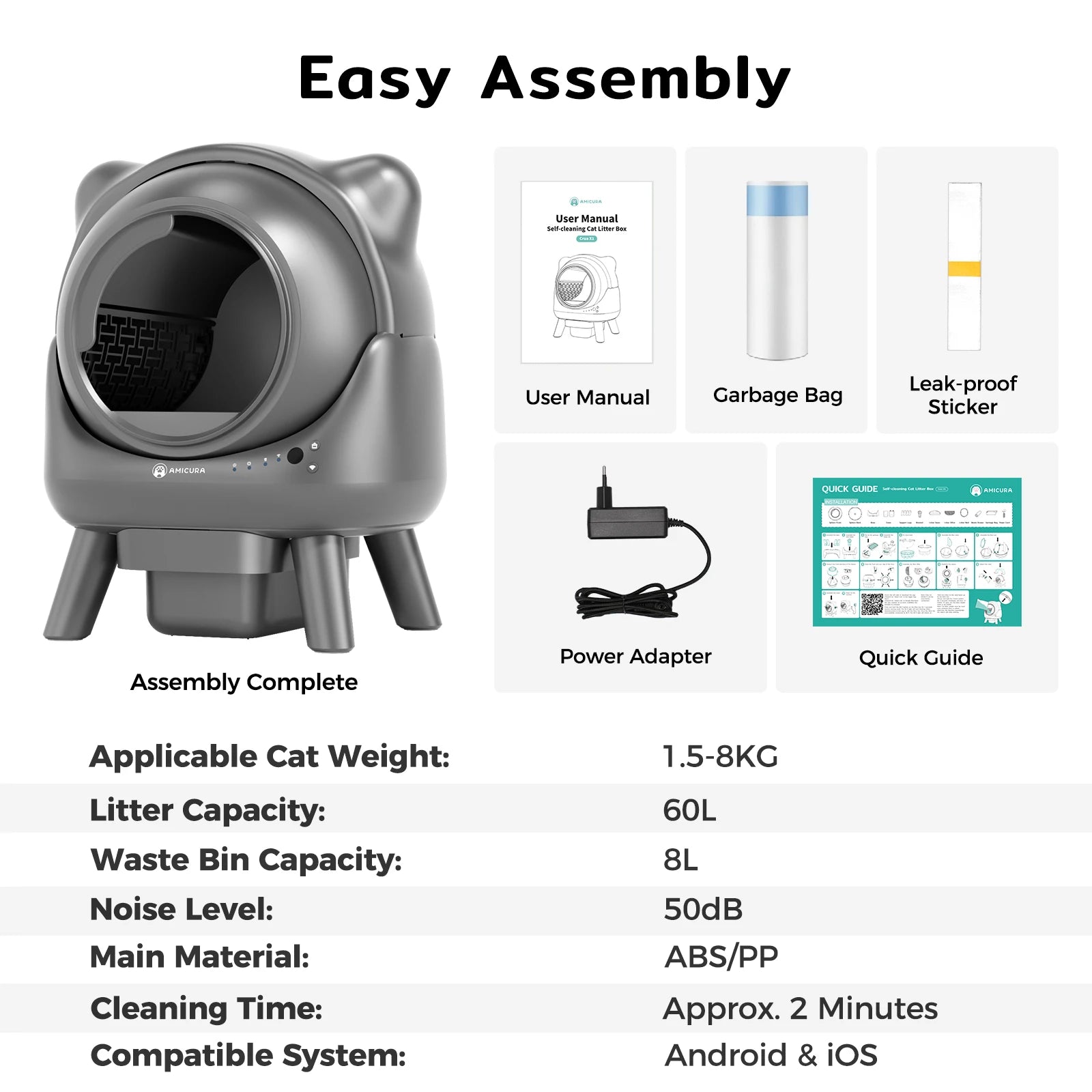 Amicura Cura X1  Self-CleaningCat Litter Box